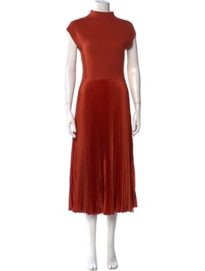 Pre-owned Polo Ralph Lauren Wool Midi Length Dress In Orange