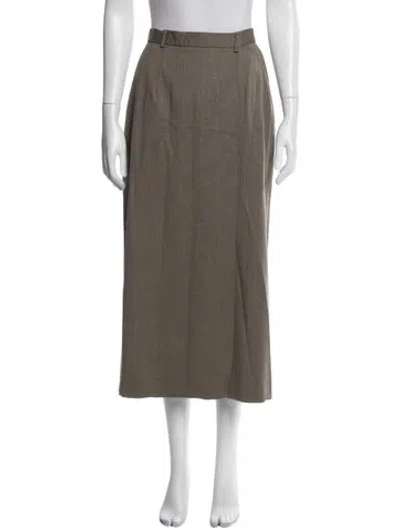 Pre-owned Polo Ralph Lauren Wool Midi Length Skirt In Neutral