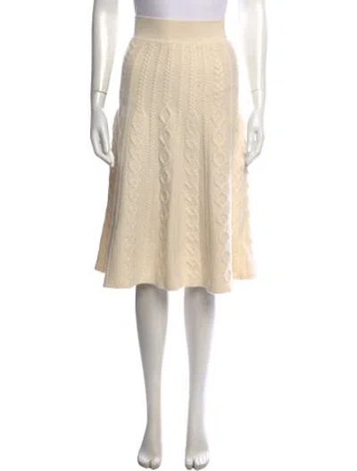 Pre-owned Polo Ralph Lauren Wool Midi Length Skirt In Neutrals