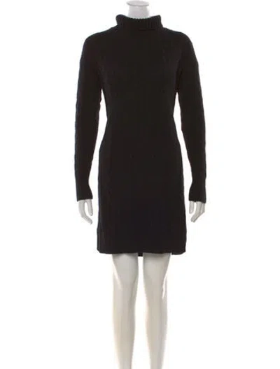 Pre-owned Polo Ralph Lauren Wool Mini Dress In Black