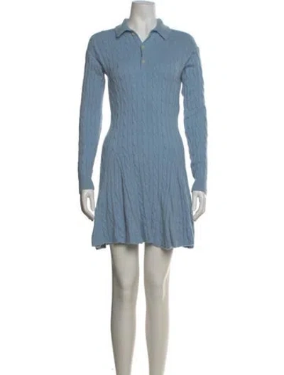 Pre-owned Polo Ralph Lauren Wool Mini Dress In Blue