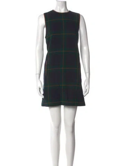 Pre-owned Polo Ralph Lauren Wool Mini Dress In Green