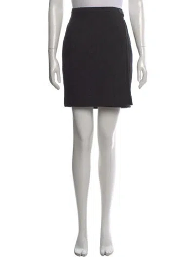 Pre-owned Polo Ralph Lauren Wool Mini Skirt In Black