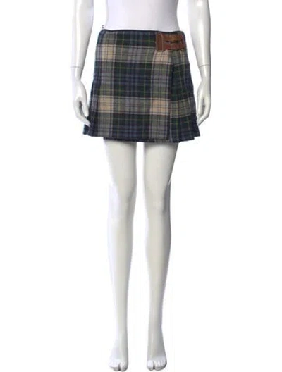Pre-owned Polo Ralph Lauren Wool Mini Skirt In Green