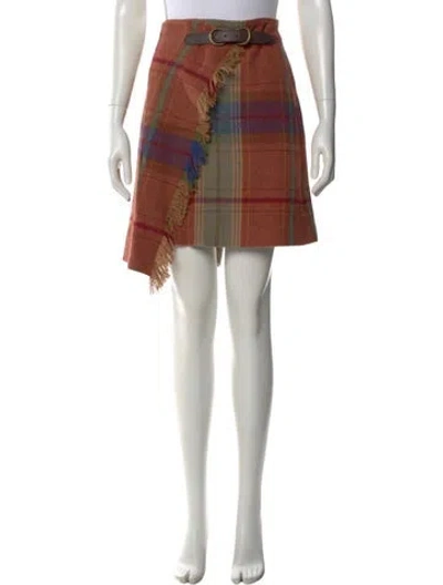 Pre-owned Polo Ralph Lauren Wool Mini Skirt In Neutral