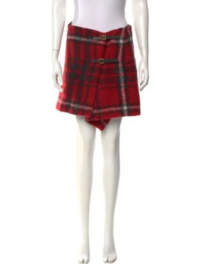Pre-owned Polo Ralph Lauren Wool Mini Skirt In Red