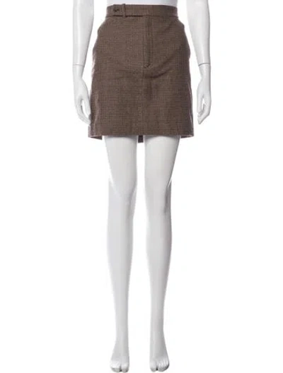 Pre-owned Polo Ralph Lauren Wool Mini Skirt In White