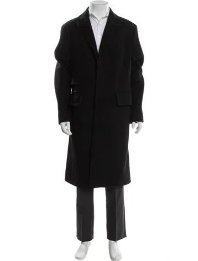 Pre-owned Polo Ralph Lauren Wool Overcoat In Black