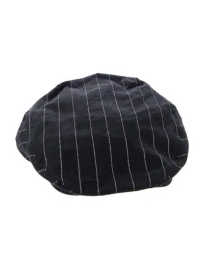Pre-owned Polo Ralph Lauren Wool Patterned Newsboy Hat In Black