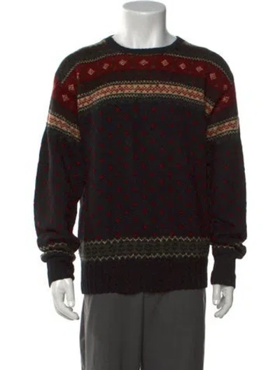 Pre-owned Polo Ralph Lauren Wool Patterned Pullover In Black