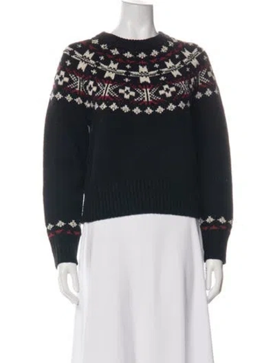 Pre-owned Polo Ralph Lauren Wool Patterned Sweater In Black