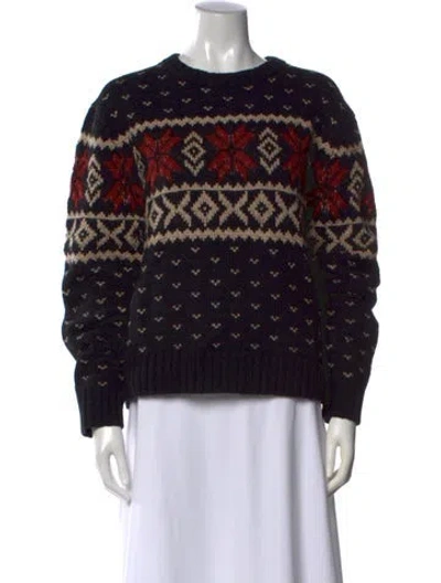 Pre-owned Polo Ralph Lauren Wool Patterned Sweater In Black