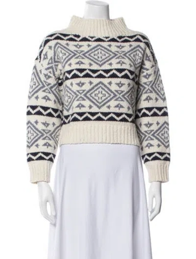 Pre-owned Polo Ralph Lauren Wool Patterned Sweater In Blue/white