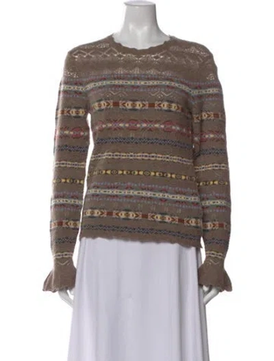 Pre-owned Polo Ralph Lauren Wool Patterned Sweater In Brown