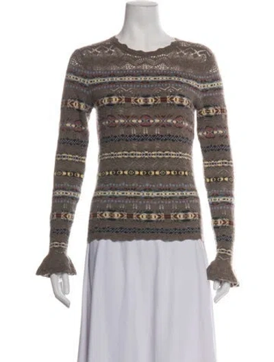 Pre-owned Polo Ralph Lauren Wool Patterned Sweater In Brown