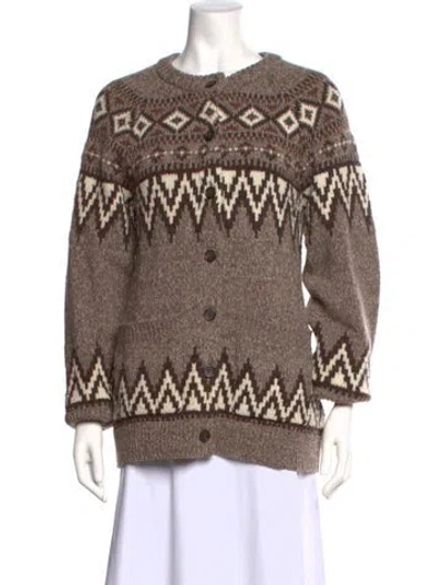 Pre-owned Polo Ralph Lauren Wool Patterned Sweater In Brown