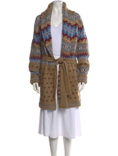 Pre-owned Polo Ralph Lauren Wool Patterned Sweater In Brown
