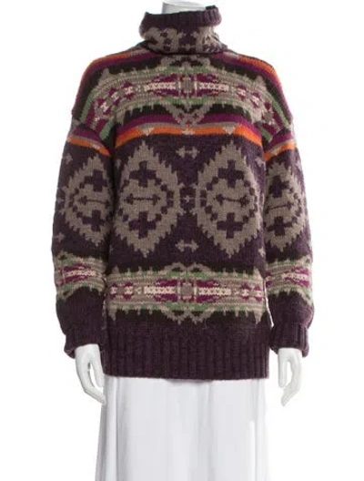 Pre-owned Polo Ralph Lauren Wool Patterned Sweater In Multi