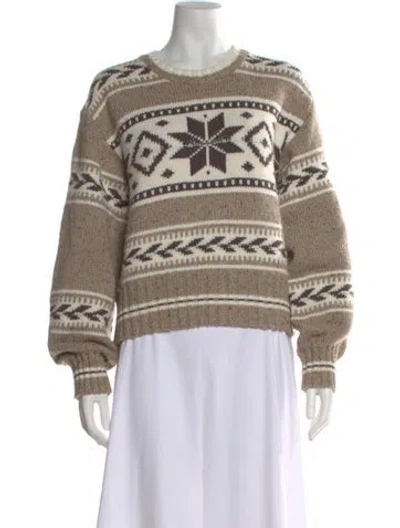Pre-owned Polo Ralph Lauren Wool Patterned Sweater In Neutral