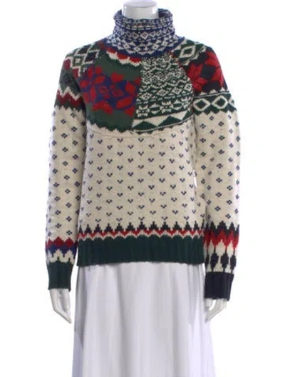 Pre-owned Polo Ralph Lauren Wool Patterned Sweater In Neutral