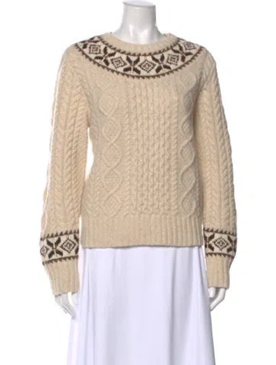 Pre-owned Polo Ralph Lauren Wool Patterned Sweater In Neutrals
