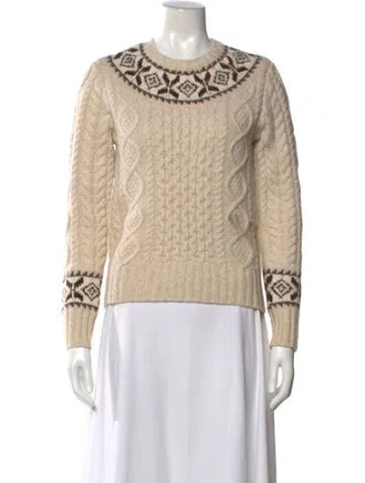 Pre-owned Polo Ralph Lauren Wool Patterned Sweater In Neutrals