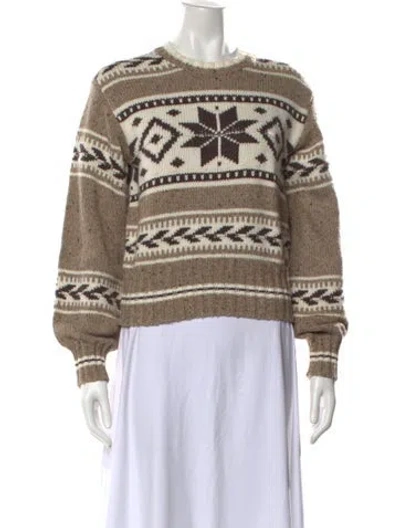 Pre-owned Polo Ralph Lauren Wool Patterned Sweater In Neutrals