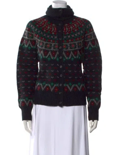 Pre-owned Polo Ralph Lauren Wool Patterned Sweater W/ Tags In Black