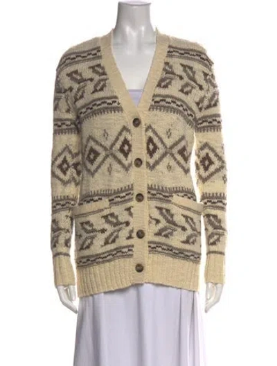 Pre-owned Polo Ralph Lauren Wool Patterned Sweater W/ Tags In Neutral