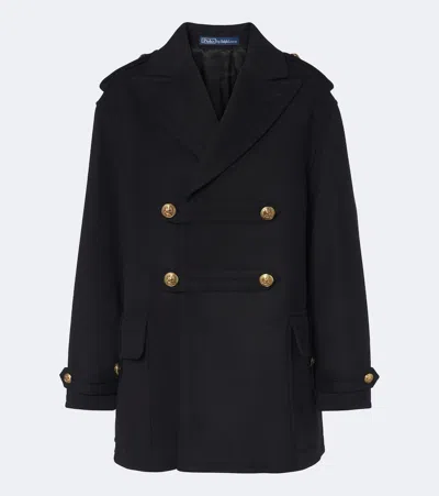 Polo Ralph Lauren Wool Peacoat In Black