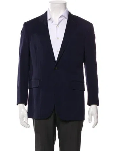 Pre-owned Polo Ralph Lauren Wool Peacoat In Blue
