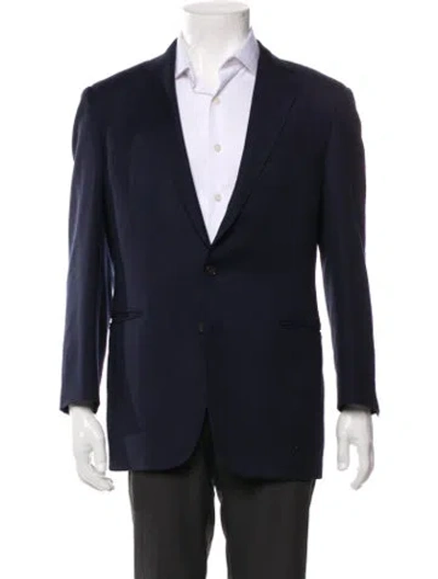 Pre-owned Polo Ralph Lauren Wool Peacoat In Blue