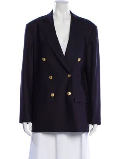 Pre-owned Polo Ralph Lauren Wool Peacoat In Blue