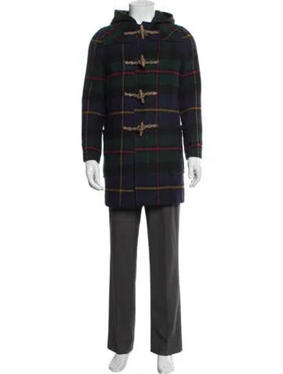 Pre-owned Polo Ralph Lauren Wool Plaid Print Parka In Multi