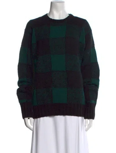 Pre-owned Polo Ralph Lauren Wool Plaid Print Sweater In Black