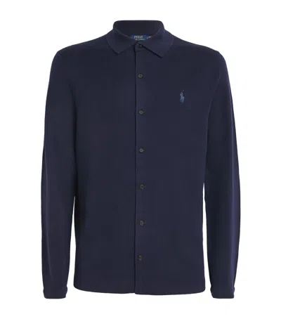 Polo Ralph Lauren Wool Polo Pony Cardigan In Blue