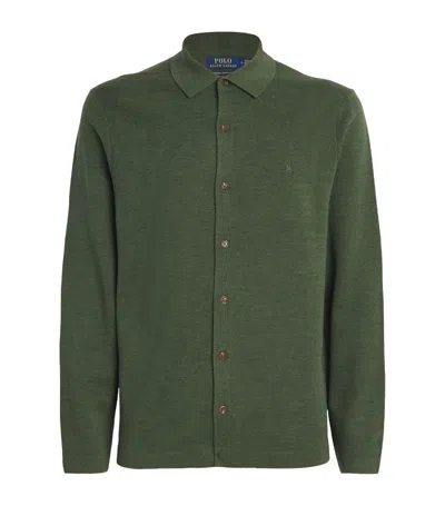 Polo Ralph Lauren Washable Wool Shirt Jumper In Green