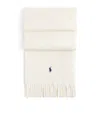 Polo Ralph Lauren Wool Polo Pony Scarf In White