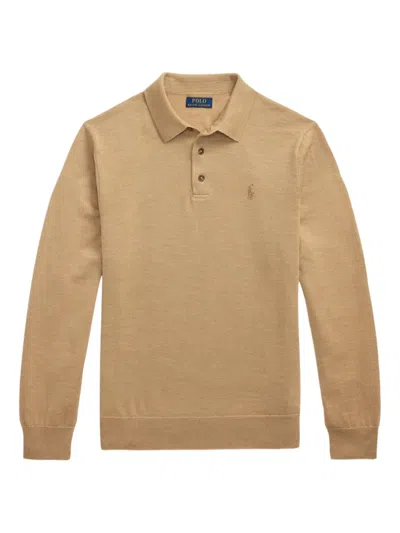 Polo Ralph Lauren Wool Polo Shirt In Brown