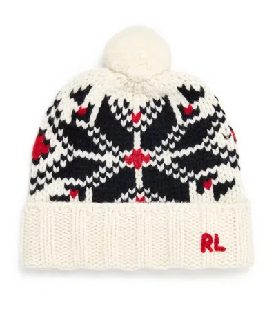 Polo Ralph Lauren Wool Pom-pom Snowflake Beanie In White