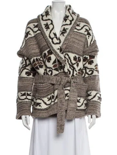 Pre-owned Polo Ralph Lauren Wool Printed Sweater W/ Tags In Neutral
