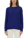 Polo Ralph Lauren Cobalt Blue Cable-knit Sweater In Wool And Cashmere In Blue