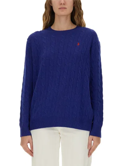 Polo Ralph Lauren Wool Pullover Sweater In Blue