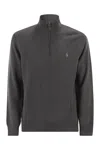 Polo Ralph Lauren Embroidered-logo Zip-up Cardigan In Gray