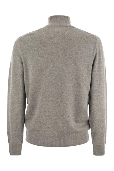 Polo Ralph Lauren Wool Pullover With Half Zip In Grey