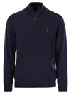 Polo Ralph Lauren Wool Pullover With Half Zip In Multi