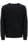 Polo Ralph Lauren Wool Pullover With Pony Embroidery In Black