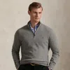 Polo Ralph Lauren Wool Quarter-zip Sweater In Fawn Grey Heather