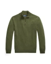 Polo Ralph Lauren Wool Quarter-zip Sweater Man Turtleneck Military Green Size L Wool