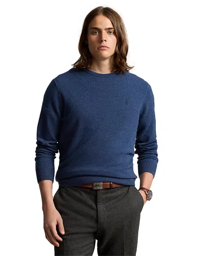 Polo Ralph Lauren Wool Regular Fit Crewneck Sweater In Rustic Navy Heather